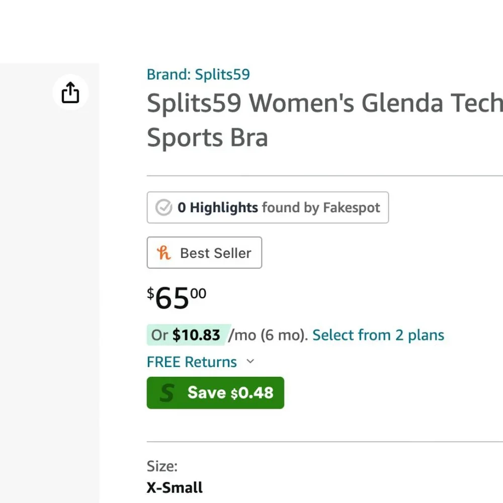 SPLITS59 Glenda Sport Bra In Black XS